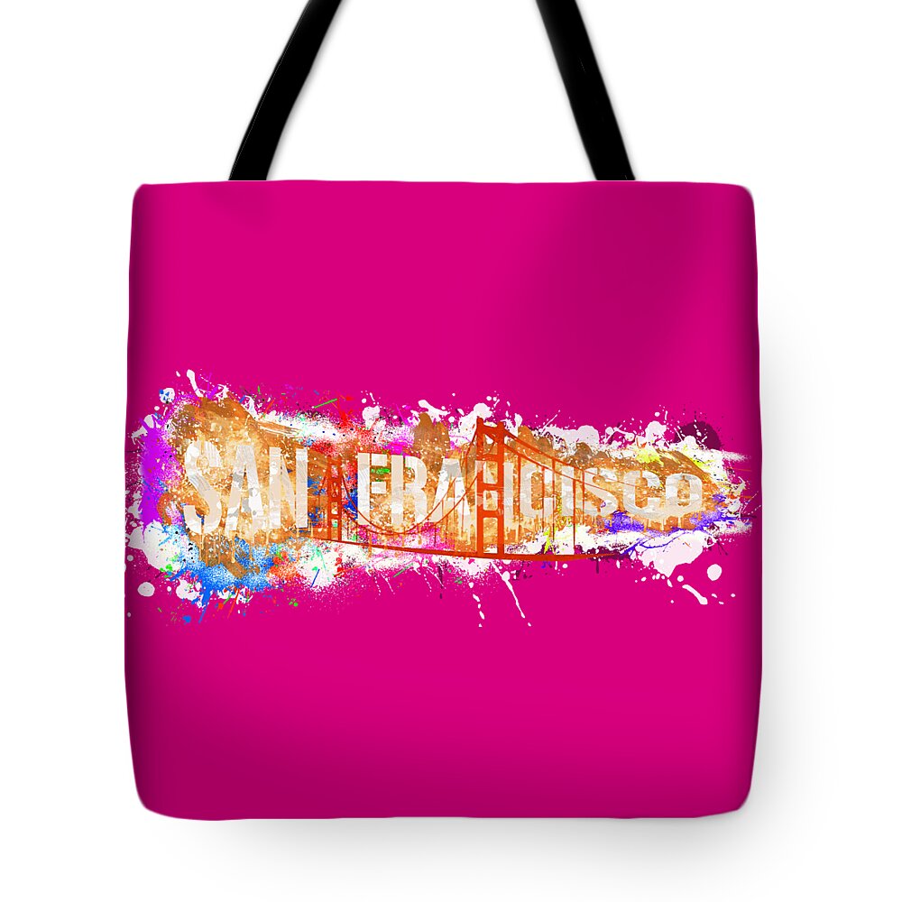California Tote Bag featuring the painting San Francisco and Golden Gate Bridge - California USA by Stefano Senise