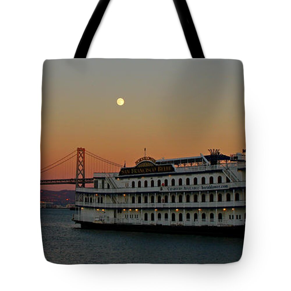San Francisco Belle Tote Bag featuring the photograph San Francisco Belle at Sunset by fototaker Tony