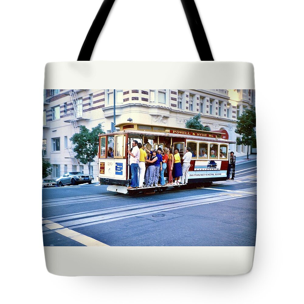  Tote Bag featuring the photograph San Francisco Streetcar 1984 by Gordon James