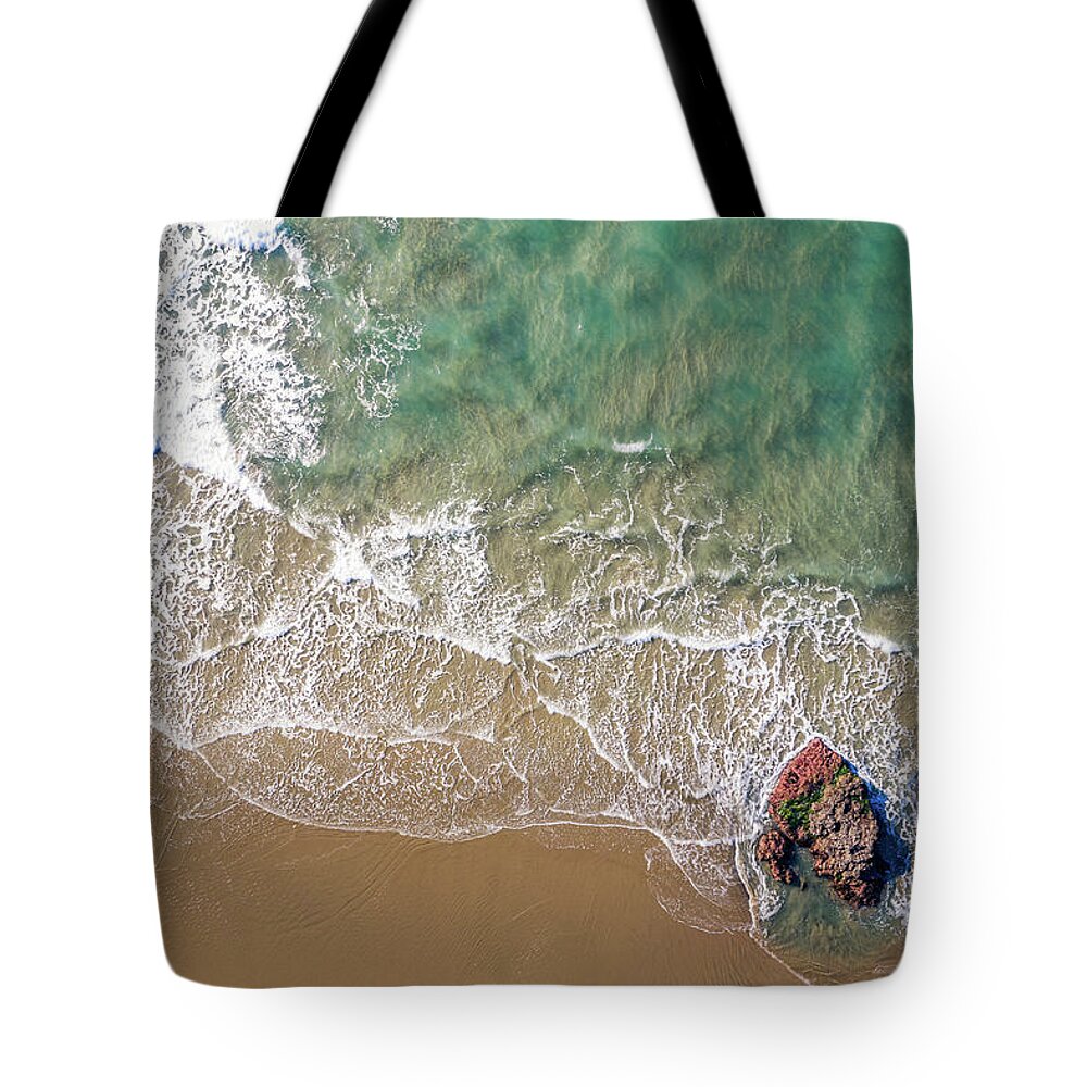 Beach Tote Bag featuring the photograph Sand and Surf by Chuck Rasco Photography