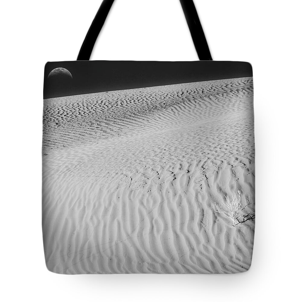Sand Tote Bag featuring the photograph Sand Dunes At Monument Valley BW by Susan Candelario