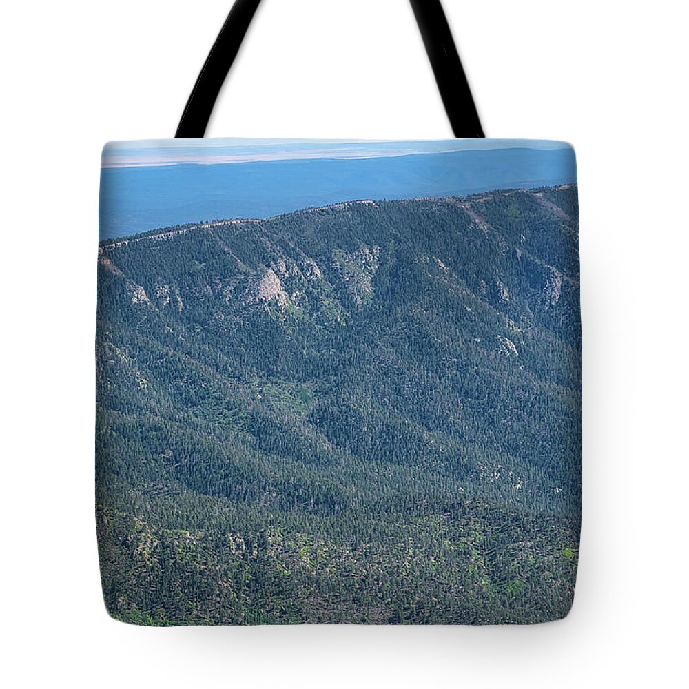 Sandia Tote Bag featuring the photograph Sandia Mountains by Andrea Anderegg