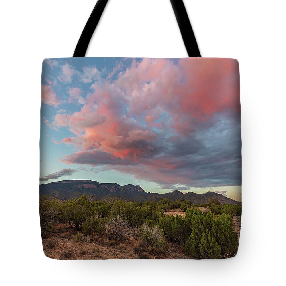 Landscape Tote Bag featuring the photograph Sandia Pink by Seth Betterly