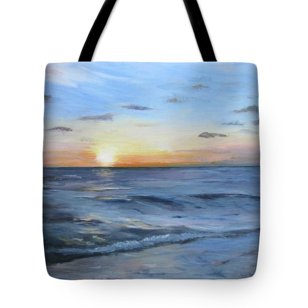 Painting Tote Bag featuring the painting Sanibel Sunset by Paula Pagliughi