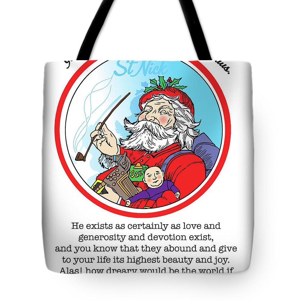 Virginia Tote Bag featuring the mixed media Santa Claus by Greg Joens