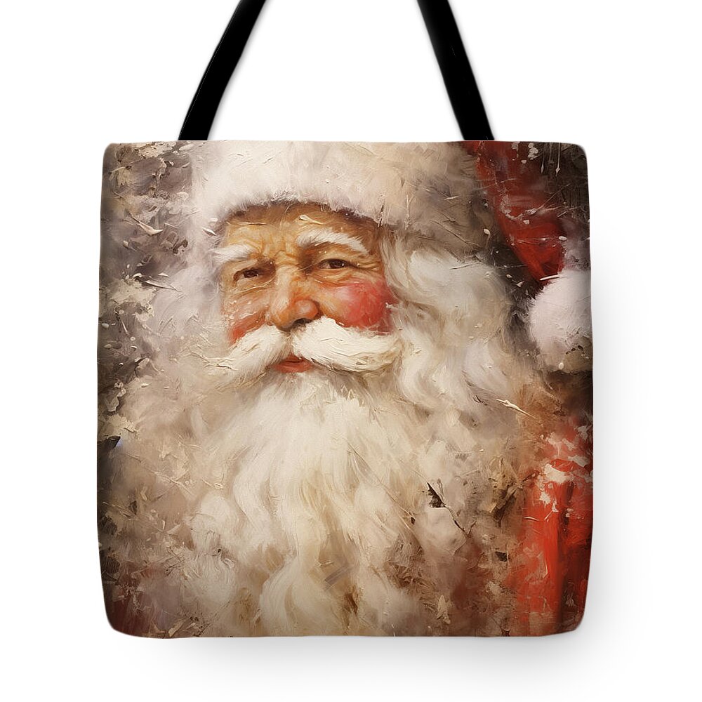 Santa Claus Tote Bag featuring the painting Santa Claus by Tina LeCour