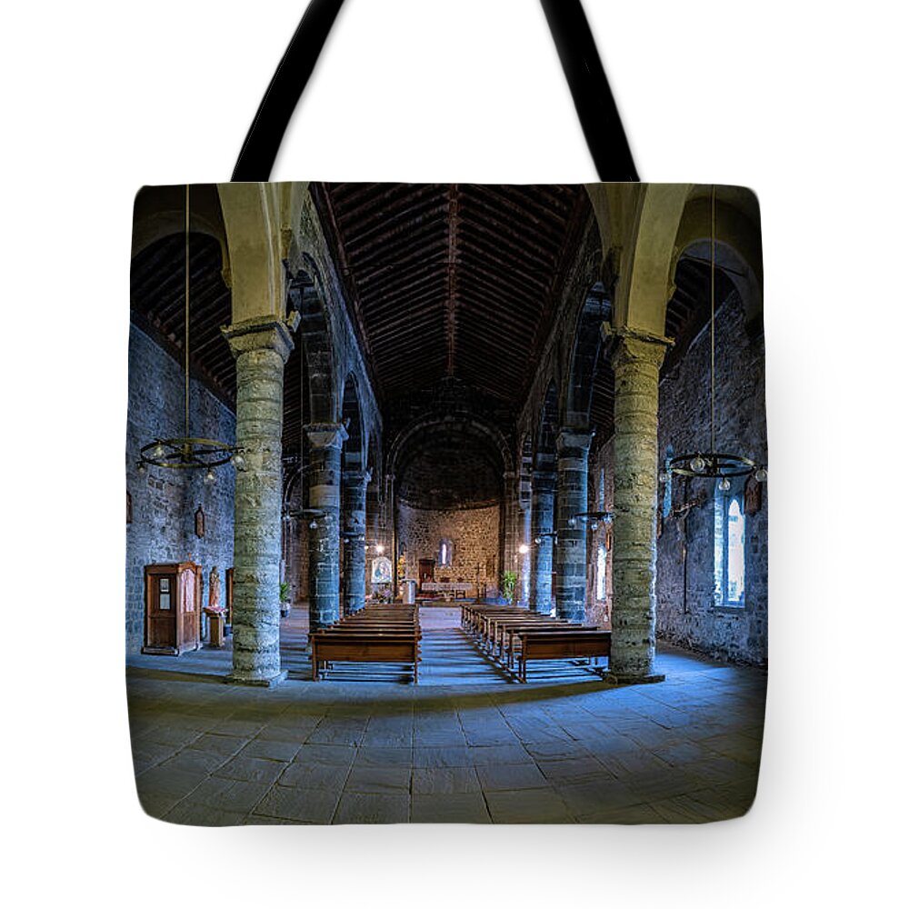 Cinque Terre Tote Bag featuring the photograph Santa Margherita di Antiochia Church by David Downs