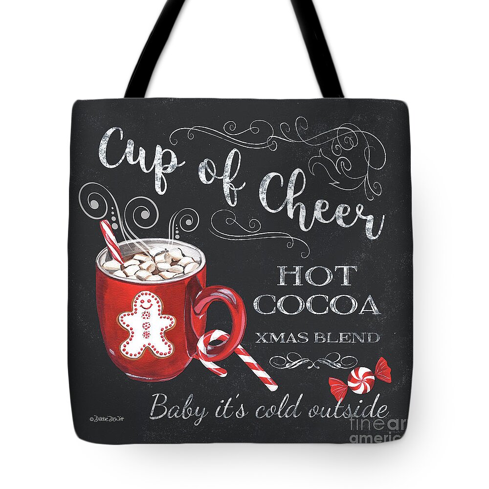 Santa Tote Bag featuring the painting Santa's Hot Cocoa 2 by Debbie DeWitt
