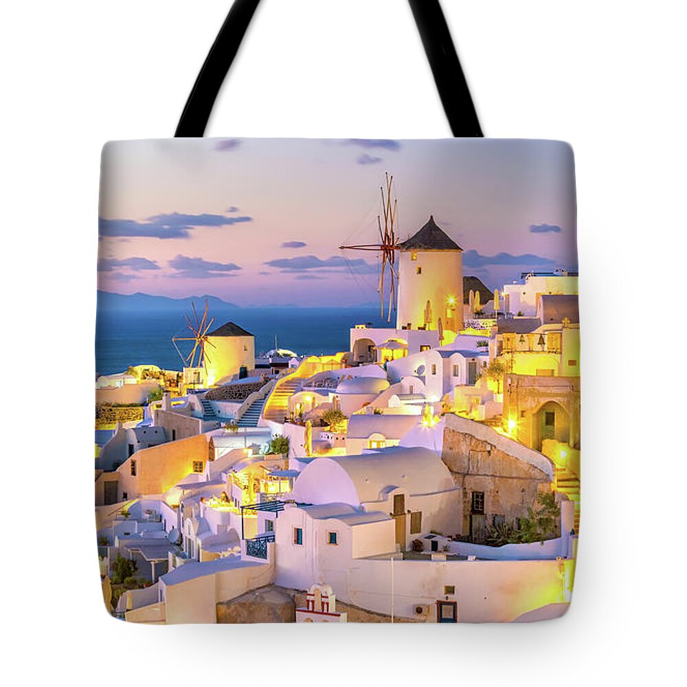 Santorini Tote Bag featuring the photograph Santorini 06 by Aloke Design