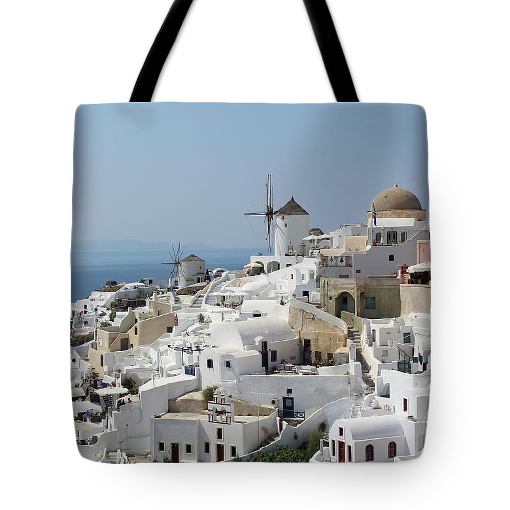 Greece Tote Bag featuring the photograph Santorini by Timothy Johnson