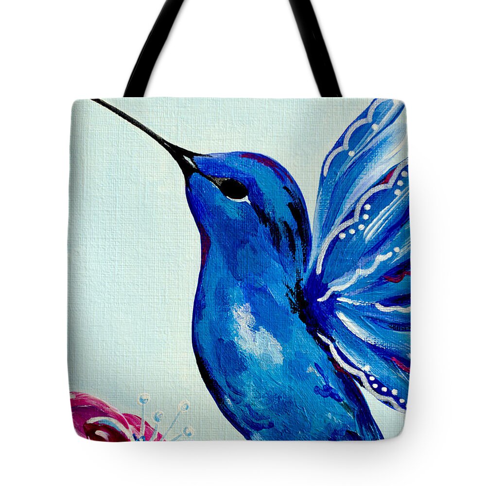 Bird Tote Bag featuring the painting Sapphire Hummingbird by Beth Ann Scott