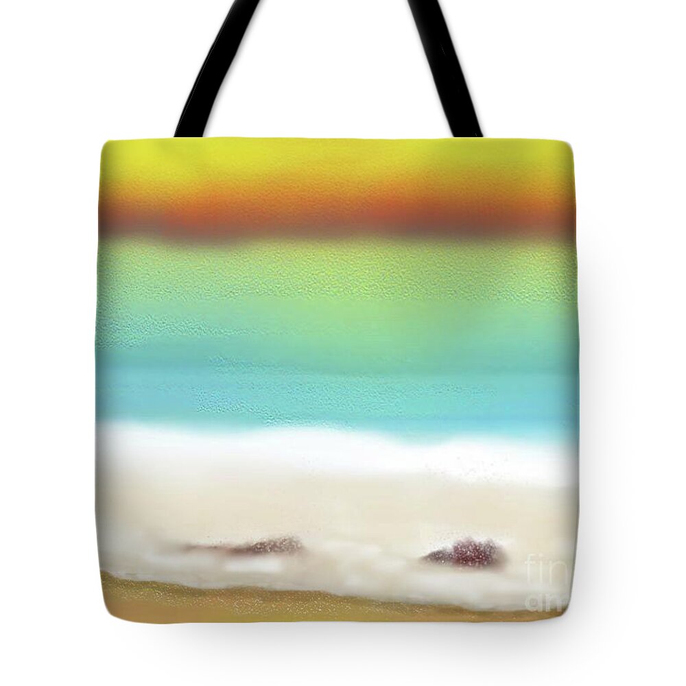 Beach Tote Bag featuring the digital art Sarah's Beach by Julie Grimshaw