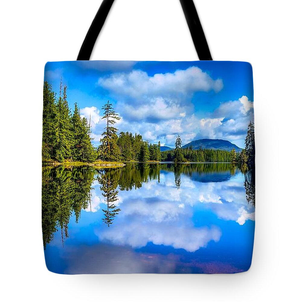 Peaceful Tote Bag featuring the photograph Sarkar Lake Reflection by Bradley Morris