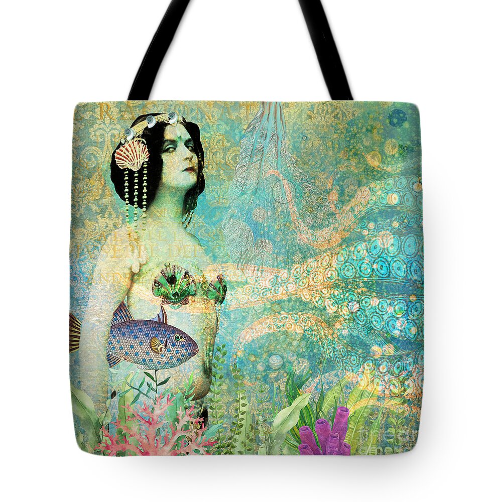 Digital Art Tote Bag featuring the digital art Sassy Mermaid by Janice Leagra