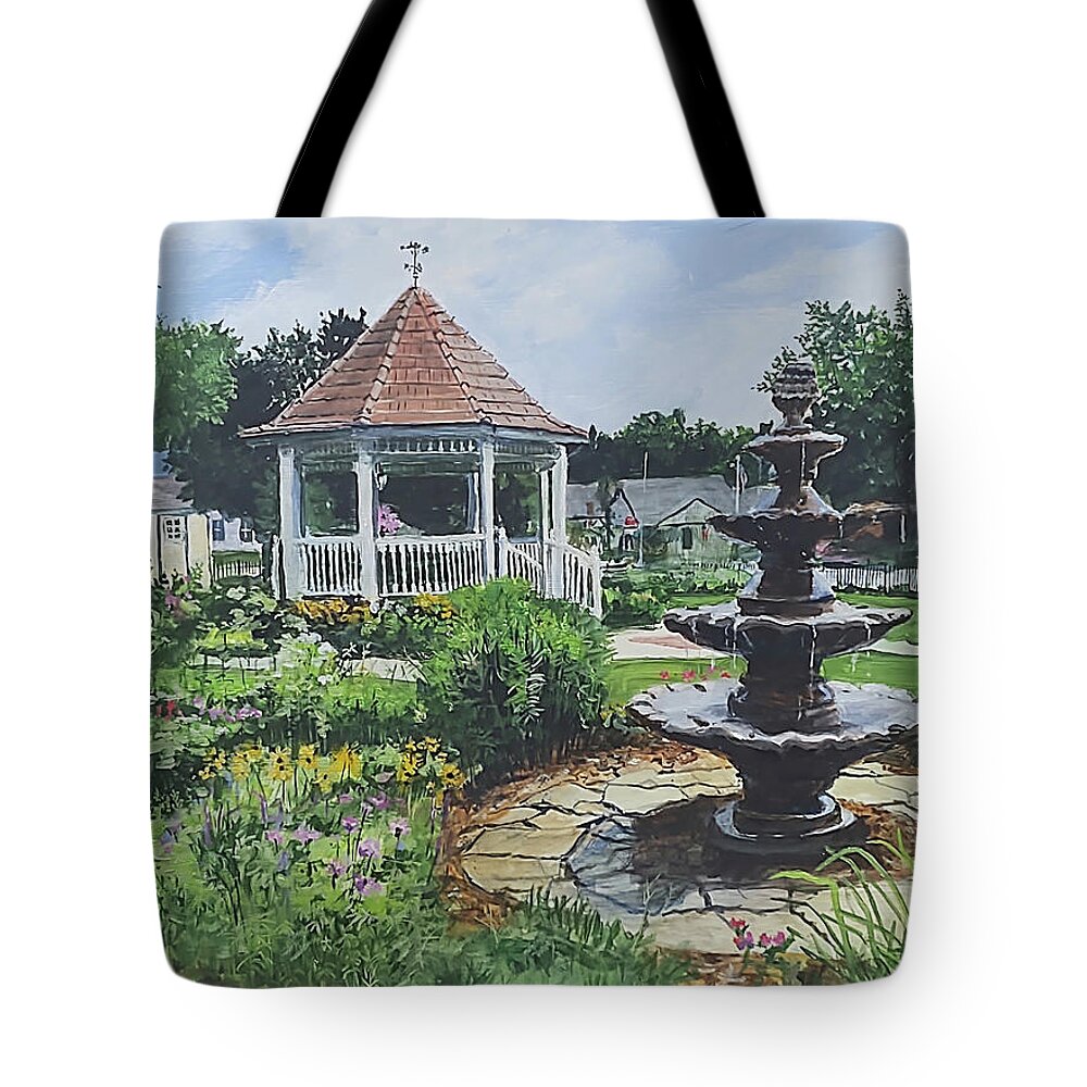 Grass Lake Michigan Tote Bag featuring the painting Saturday In The Park by William Brody
