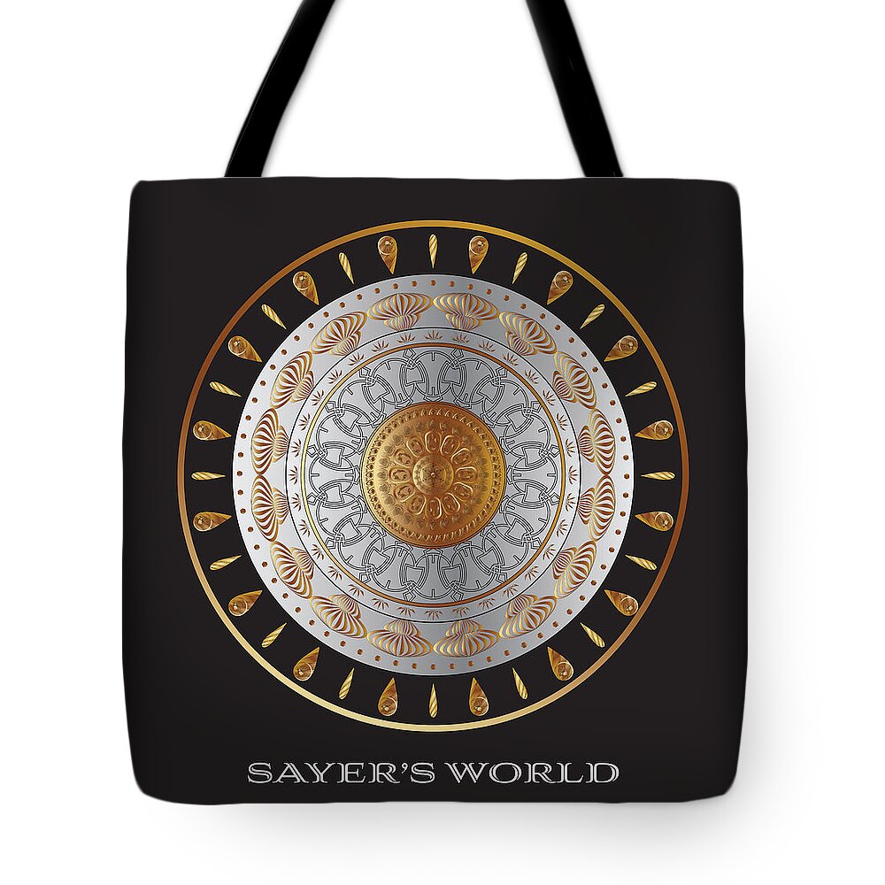 Mandala Tote Bag featuring the digital art Sayer's World Circumplexical No 3530 by Alan Bennington