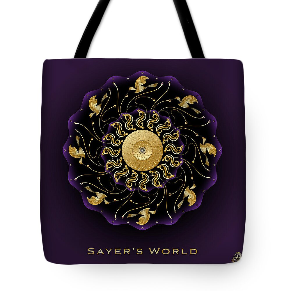 Mandala Tote Bag featuring the digital art Sayer's World Ornativo Vero Circulus No 4144 by Alan Bennington