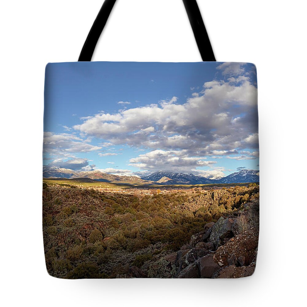 Taos Tote Bag featuring the photograph Scenic View from Arroyo Hondo NM by Elijah Rael