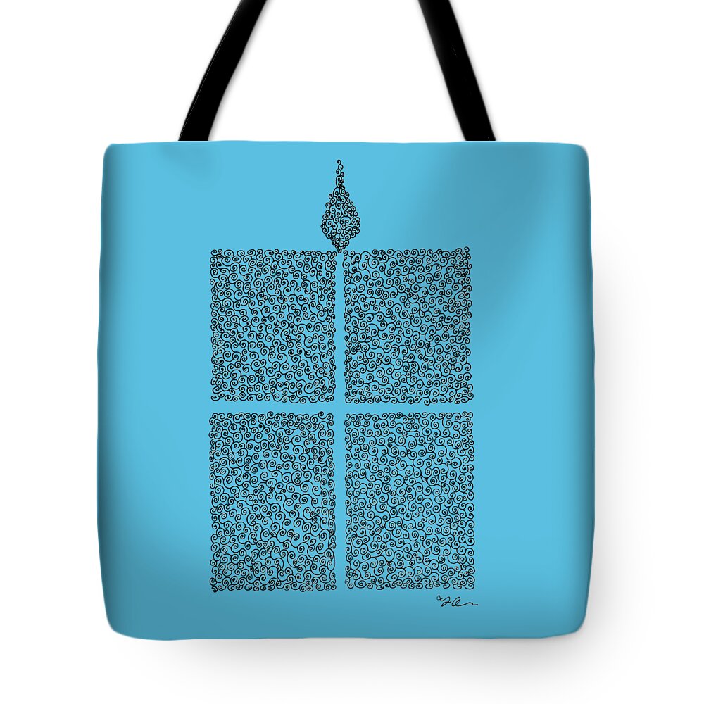 Abstract Tote Bag featuring the drawing Scent Of The Candle by Fei A