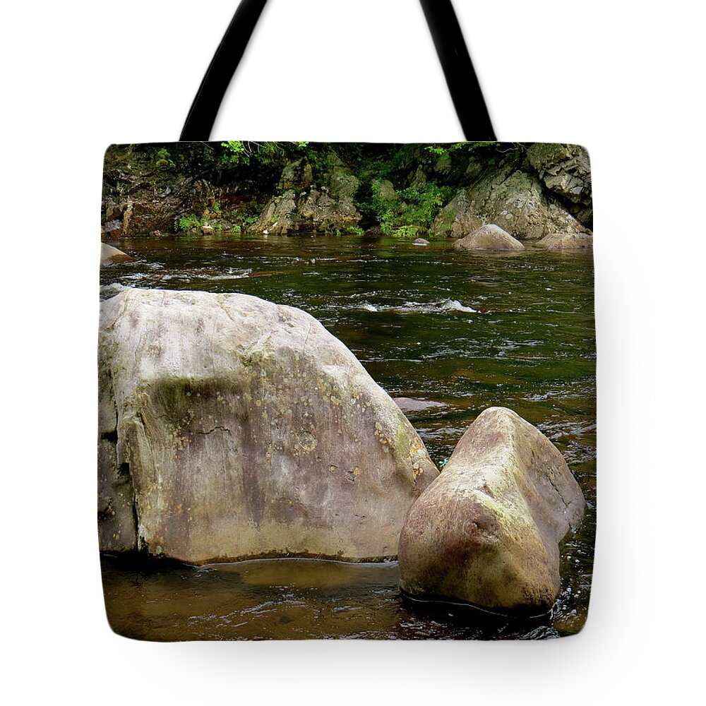 Stream Tote Bag featuring the photograph Schoharie Rocks by Azthet Photography
