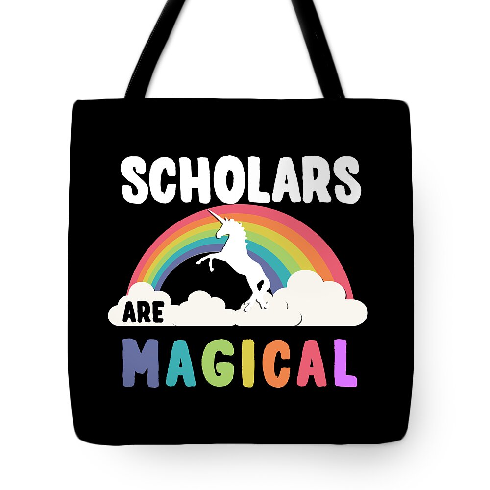 Funny Tote Bag featuring the digital art Scholars Are Magical by Flippin Sweet Gear