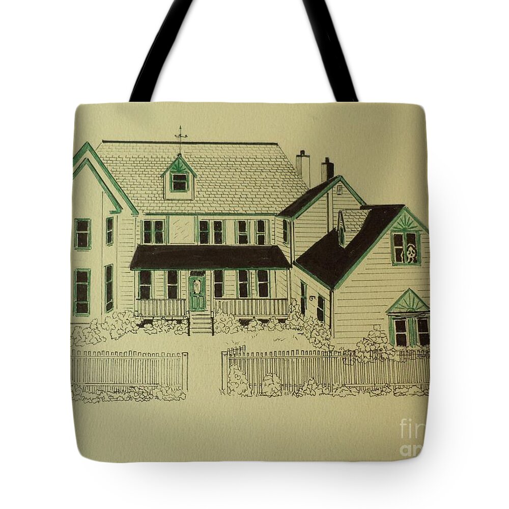  Tote Bag featuring the drawing Scream Movie Ink Drawing by Donald Northup