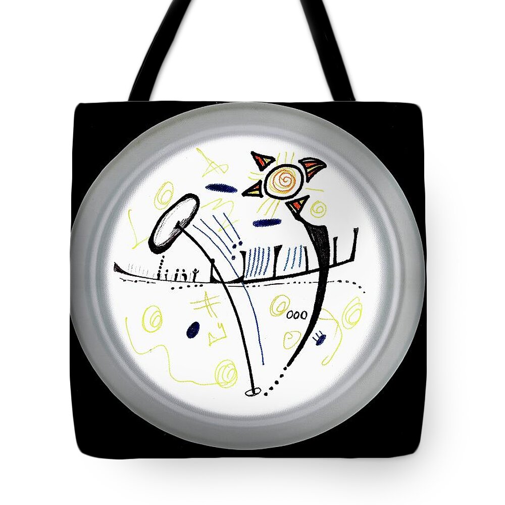  Tote Bag featuring the digital art Scribble on a plate by Gustavo Ramirez