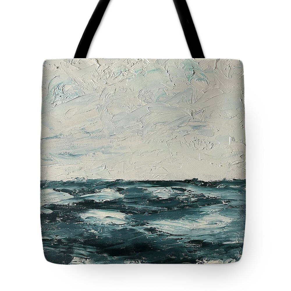 Oil Painting Tote Bag featuring the painting Sea and Sky by Lisa White