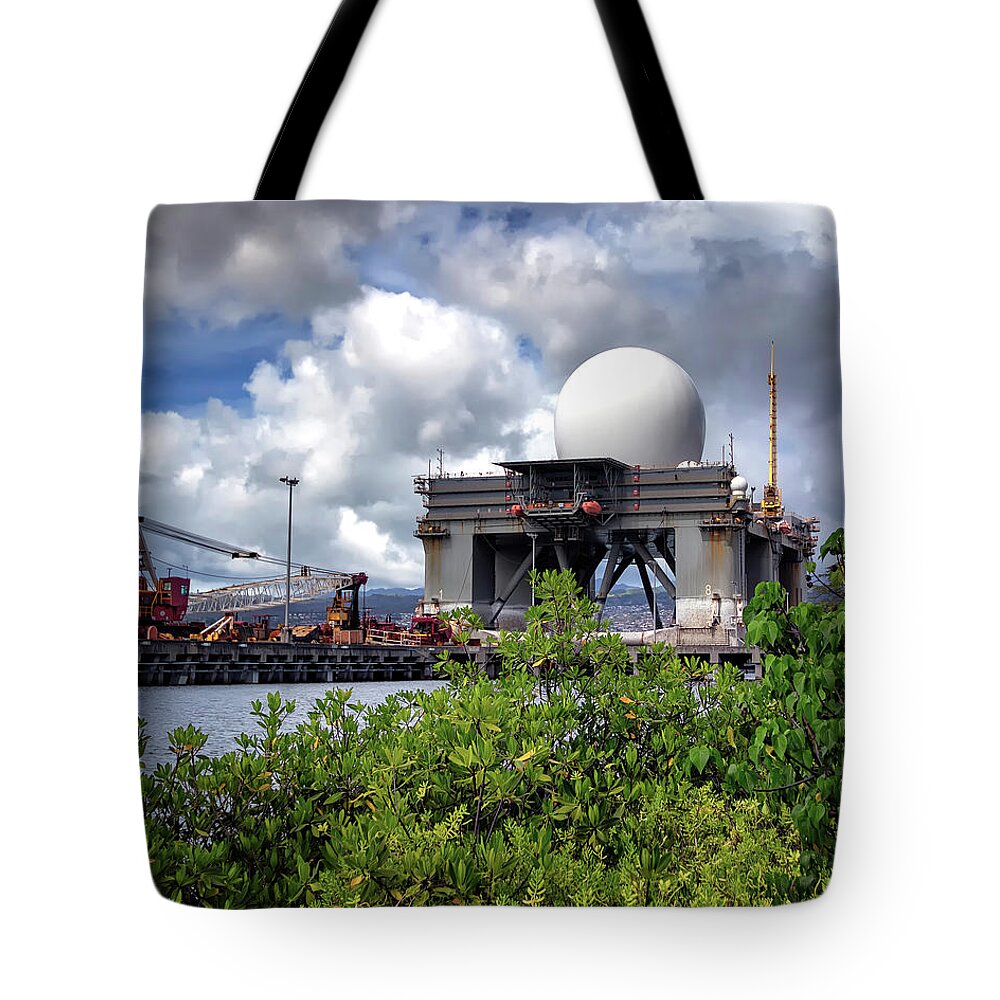 Sea-based X-band Radar Tote Bag featuring the photograph Sea-Based X-Band Radar by American Landscapes
