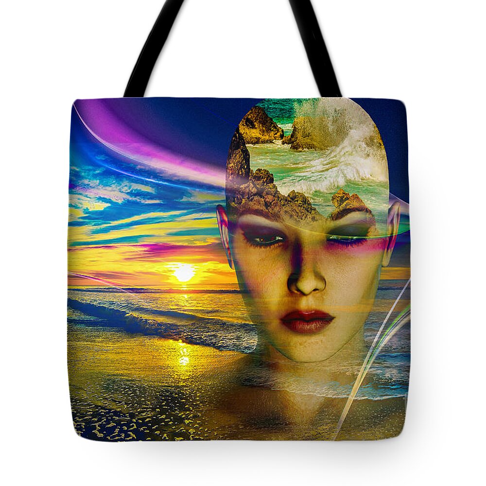 Sea Tote Bag featuring the digital art Sea Dream X X by Shadowlea Is