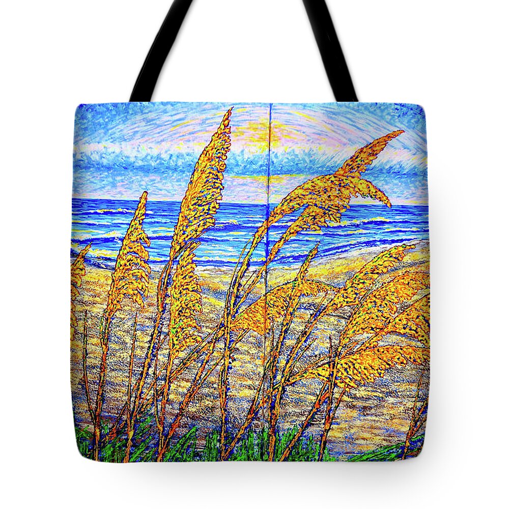 Sea Tote Bag featuring the painting Sea Oat by Viktor Lazarev