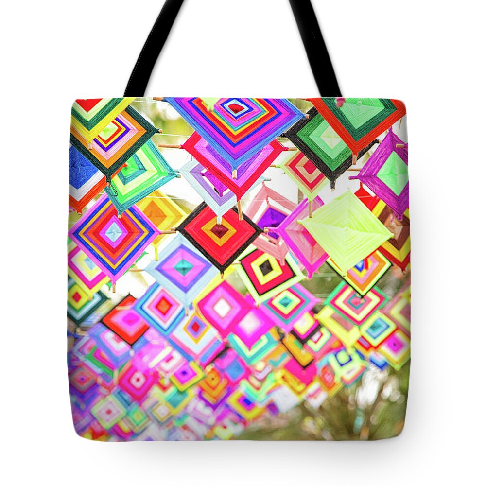 Crafts Tote Bag featuring the photograph Ojos de Dios by Becqi Sherman