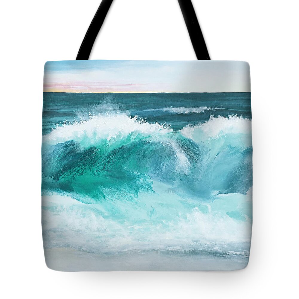 Sea Tote Bag featuring the mixed media Sea Spray by Linda Bailey