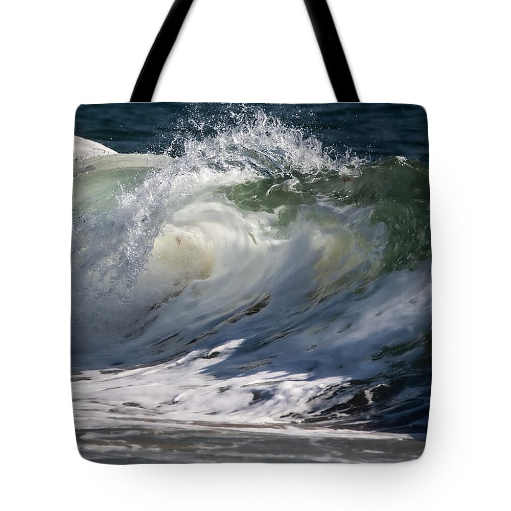 Sea Tote Bag featuring the photograph Seafoam Glow by Linda Bonaccorsi