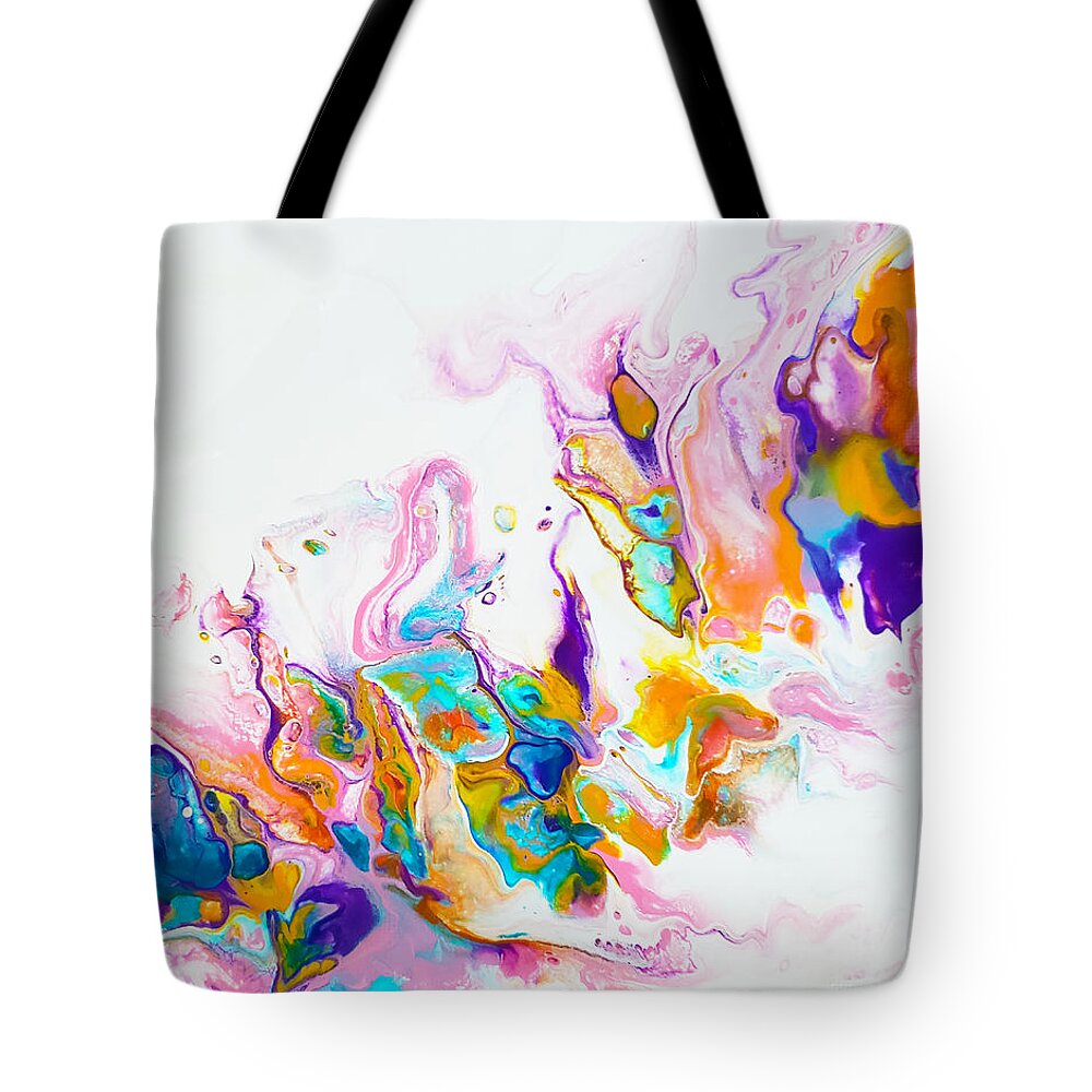 Abstract Tote Bag featuring the painting Reef Butterflies by Christine Bolden