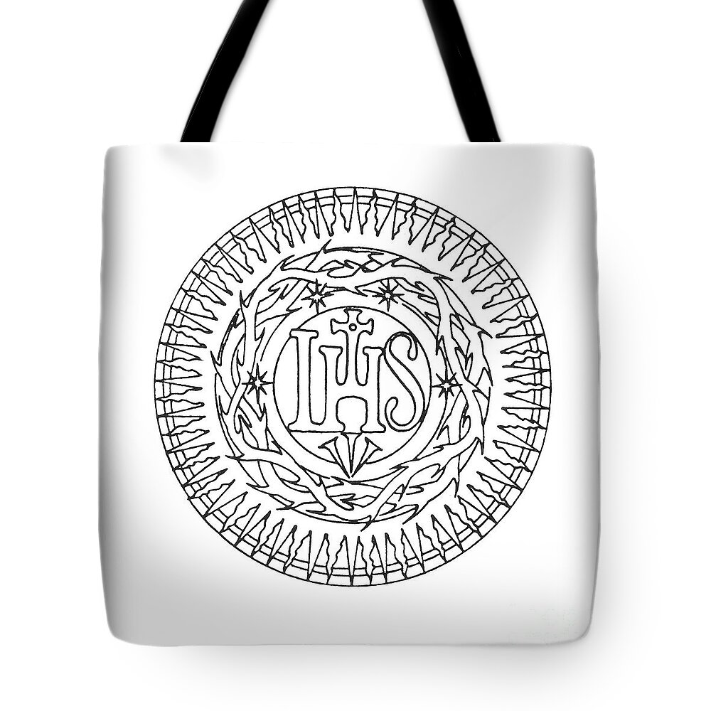Seal Of Jesuits Society Of Jesus Tote Bag featuring the painting Seal of Jesuits Society of Jesus by William Hart McNichols