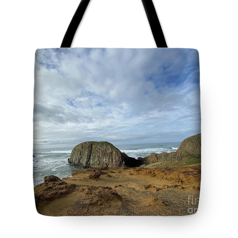 Seal Rock Tote Bag featuring the painting Seal Rock, Oregon by Jeanette French
