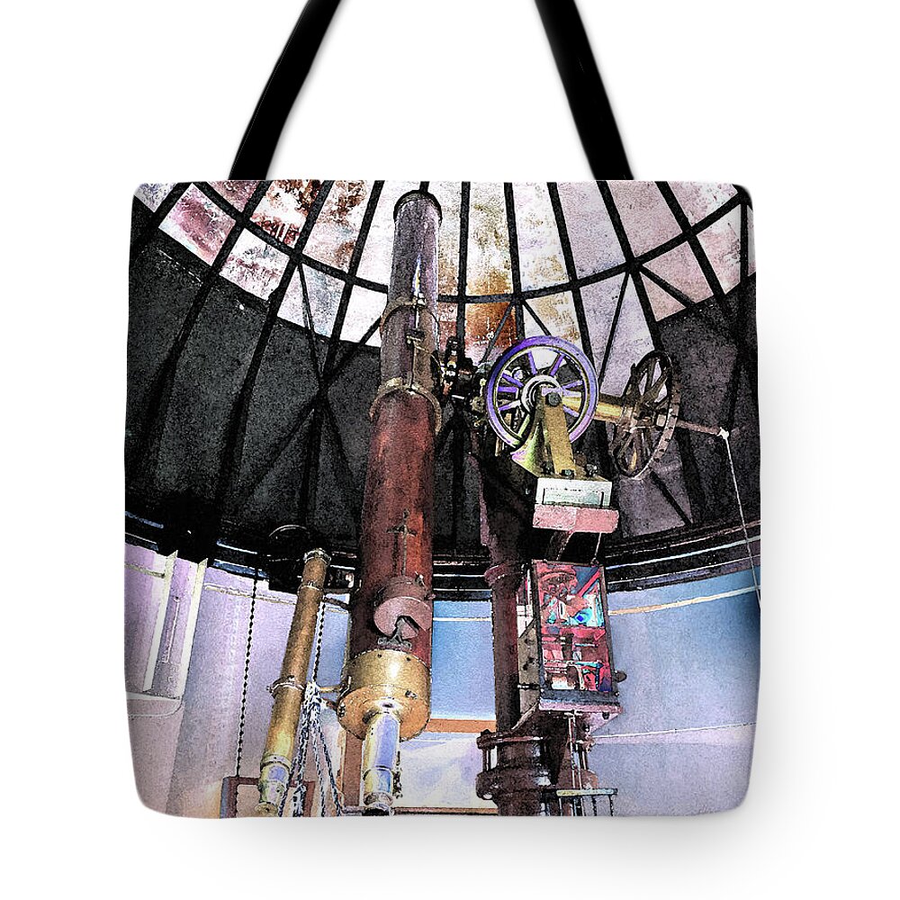 Telescope Tote Bag featuring the photograph Search the stars by Bentley Davis