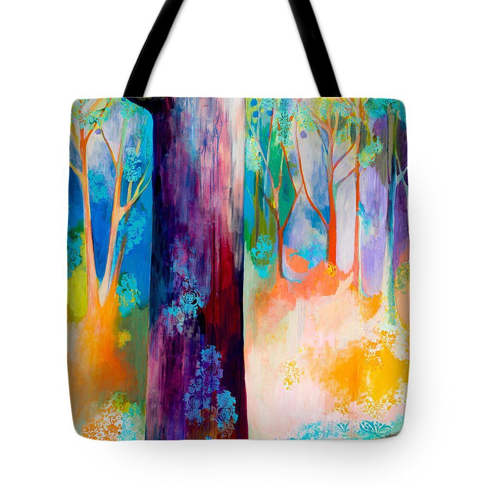 Tree Tote Bag featuring the painting Searching for Forgotten Paths I by Jennifer Lommers