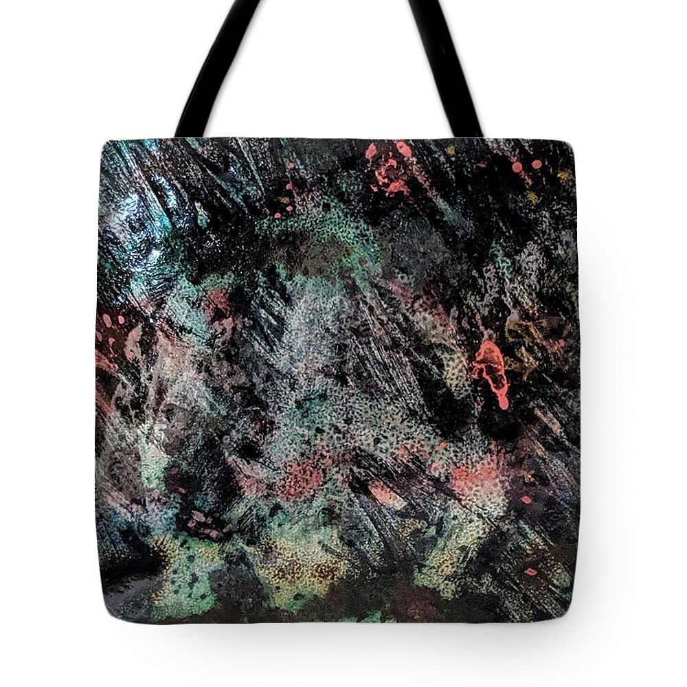 Enamel Tote Bag featuring the glass art Searching for Peace by Bentley Davis