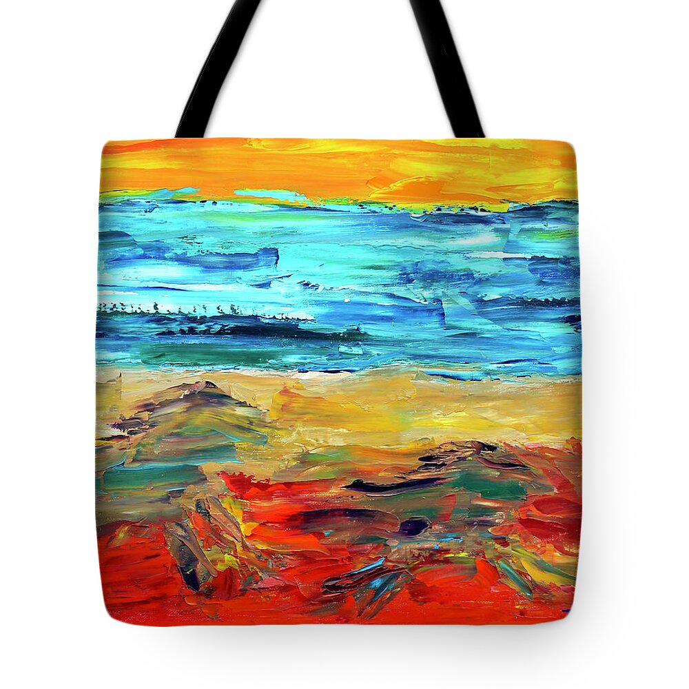 Horses Tote Bag featuring the painting Seaside Frolick by Teresa Moerer