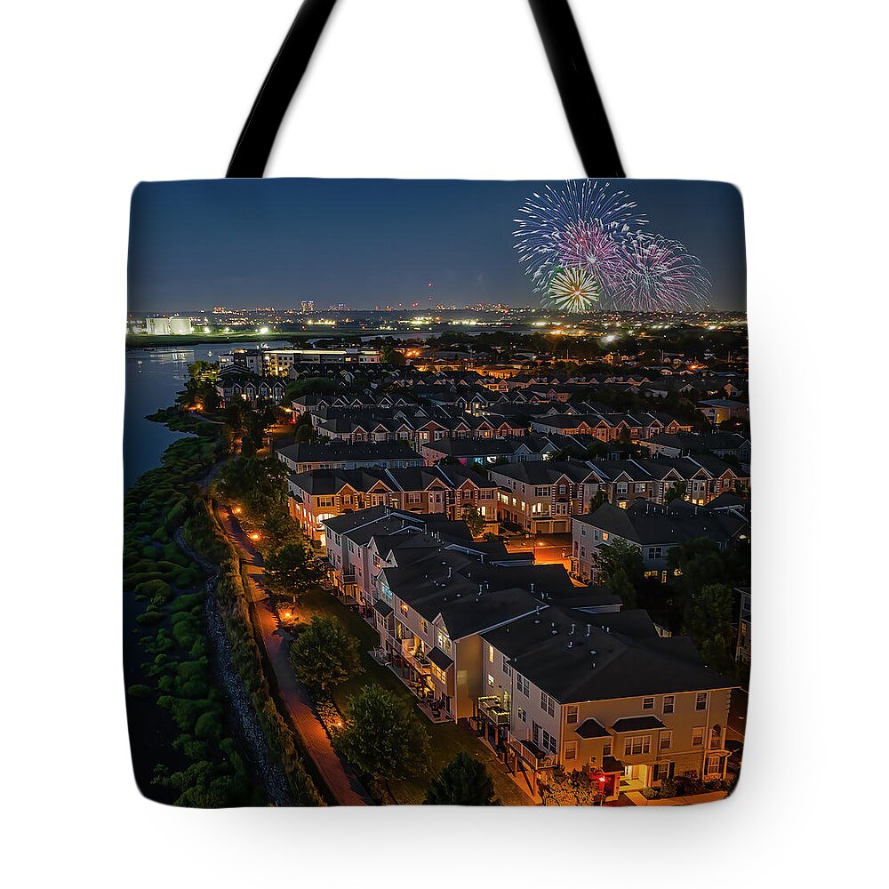4th Of July Tote Bag featuring the photograph Secaucus 4th Of July by Susan Candelario