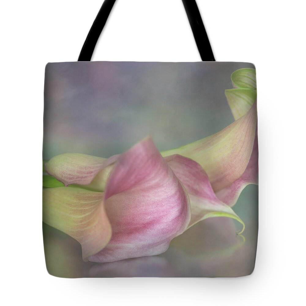 Flower Tote Bag featuring the photograph Seductive Calla Curves by Teresa Wilson