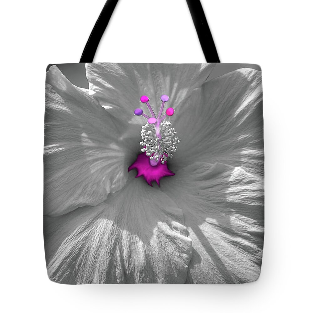 Hibiscus Tote Bag featuring the photograph Selective Hibiscus by Mafalda Cento