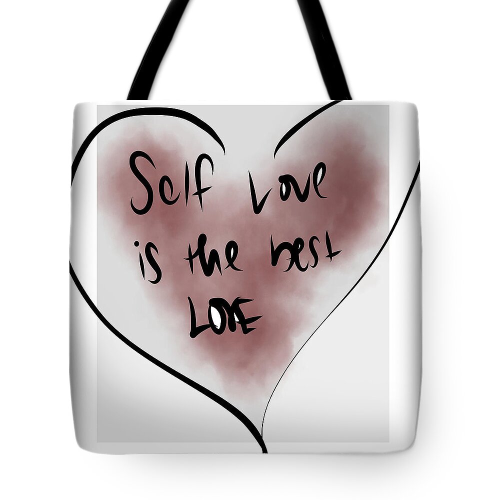 Self Love Tote Bag featuring the digital art Self Love by Amber Lasche