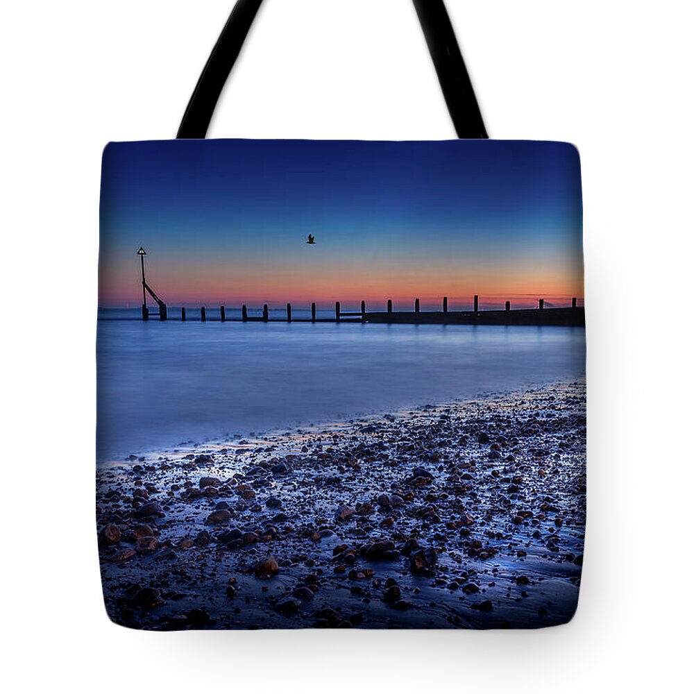 Landscape Tote Bag featuring the photograph Selsey Blue by Chris Boulton