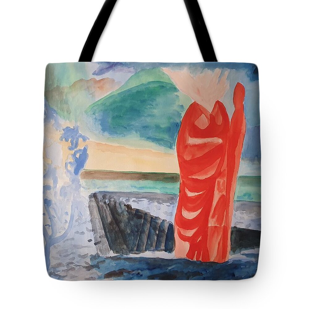 Classical Greek Sculpture Tote Bag featuring the painting Separation of the Waters by Enrico Garff