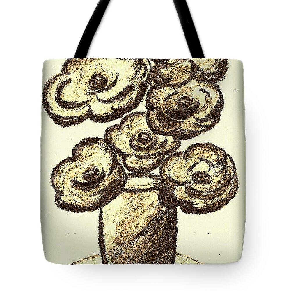 Sepia Tote Bag featuring the painting Sepia Romance by Ramona Matei