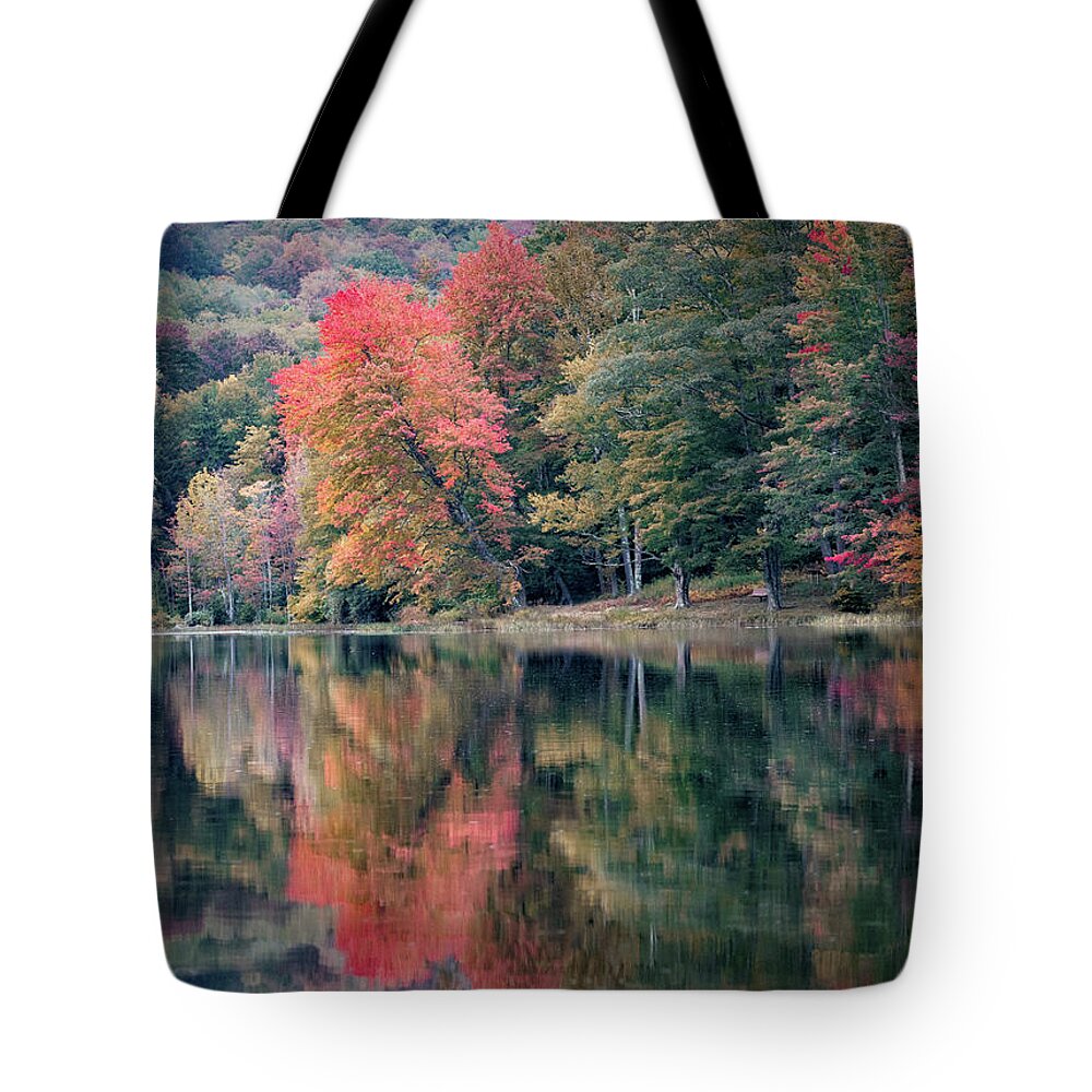 Summit Lake Tote Bag featuring the photograph September at Summit Lake by Jaki Miller