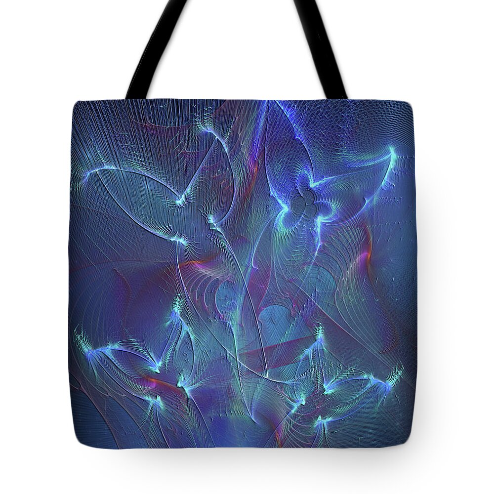 Affordable Art Tote Bag featuring the digital art Seraphim Blue by Studio B Prints